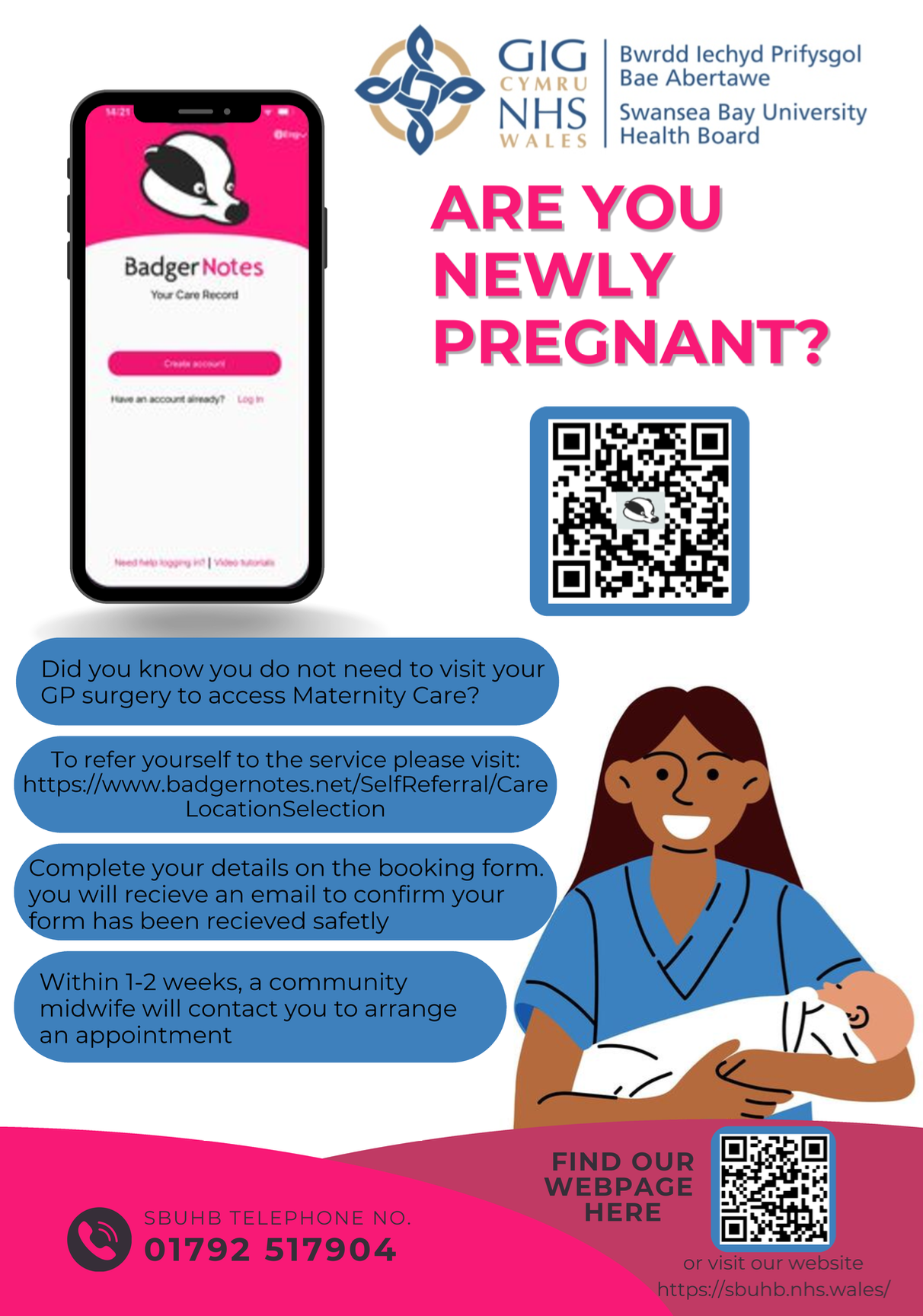 Self refer to the Midwife Poster